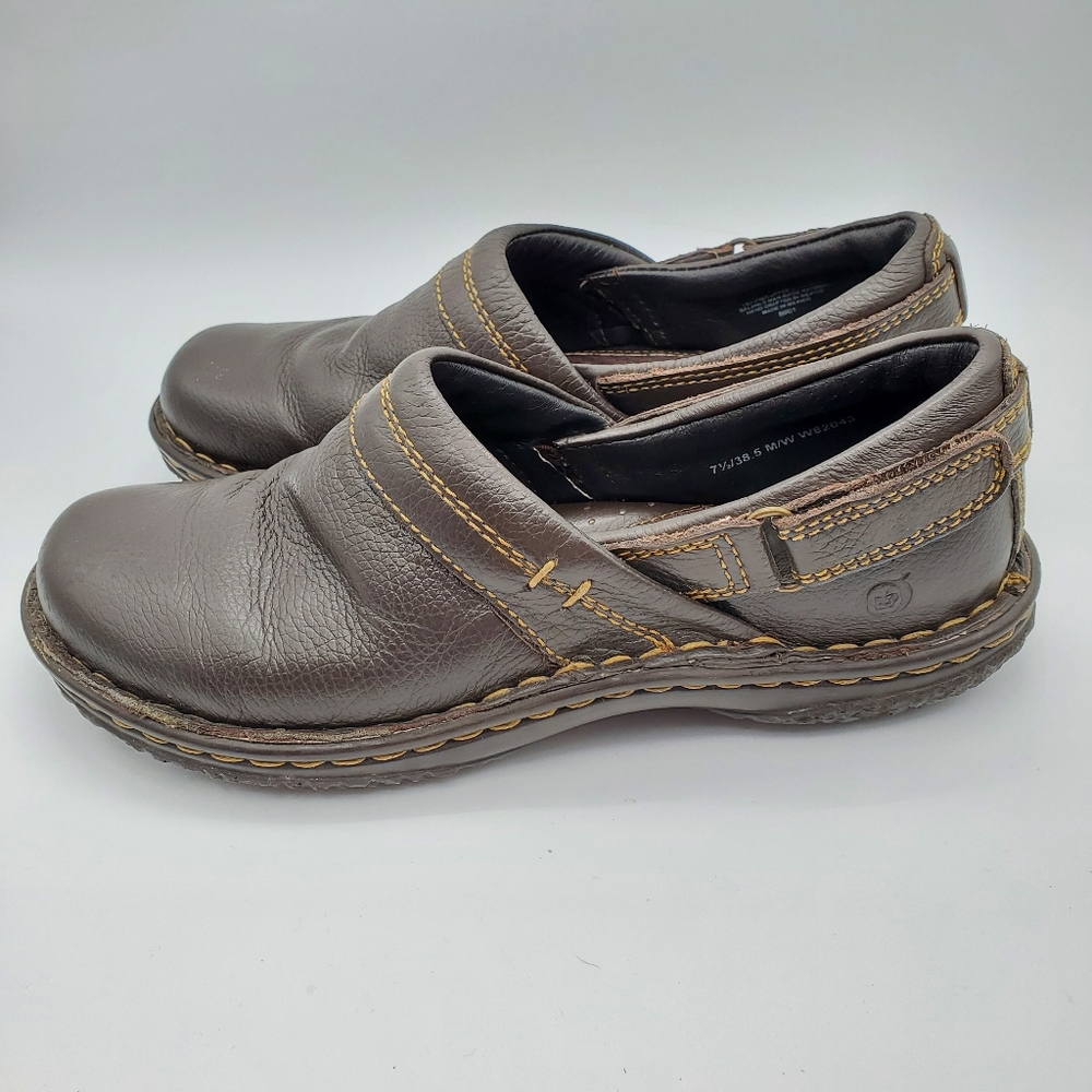 VGEC Born Brown Leather Slip-On Shoes - Women's 7.5 - Excellent Condition!
